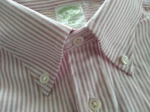 NWD Brooks Brothers Red University Stripe Button Down 16-35 Slim Fit - Picture 1 of 5