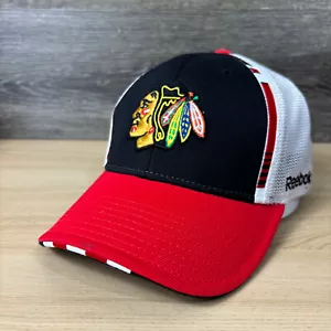Chicago Blackhawks Hat Cap Fitted L/XL Black Reebok Face Off NHL Hockey - Picture 1 of 10