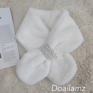 Women Double Sided Thicken Neck Warmer Neckerchief Plush Warm Winter Scarf Soft - Picture 1 of 2