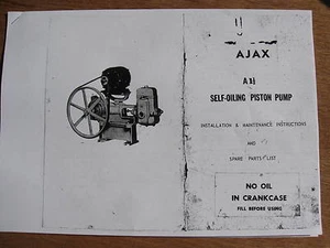Piston Pump 1 1/2" Instruction manual copy AJAX (Suits all 1 1/2 pumps) - Picture 1 of 5