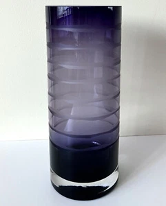 Purple Amethyst Glass Vase | Hand Made | Decorative | 26cm Tall | Large | Round - Picture 1 of 9