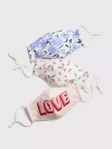Máscara de contorno para adultos The Gap paquete de 3 flores rosa azul amor envío rápido NUEVO - Imagen 1 de 5
