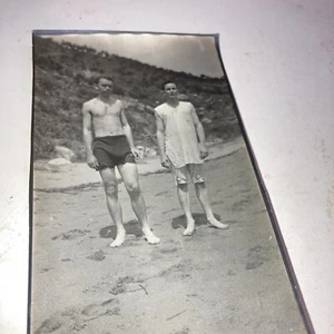 Vintage young men in swimsuits photograph - Picture 1 of 5