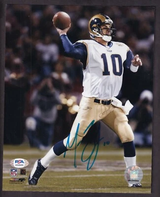 Foto autografiada por Marc Bulger 8x10 color Stl Rams PSA/DNA auténtica Foto 1 de 3