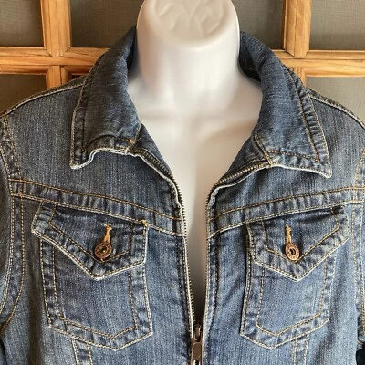 Chaqueta vaquera azul vintage años 90 Dickies para mujer talla M 20x25, forro acolchado negro Foto 1 de 4