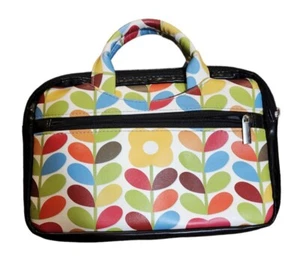 Small Floral Red Green Yellow Side Pockets Purse Bag Tablet Case - Picture 1 of 5
