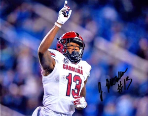 Foto de fútbol americano firmada por Jalen Brooks Carolina del Sur 8x10 2023 Draft de la NFL - Imagen 1 de 1