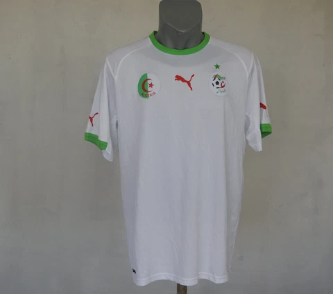 Algeria World Cup 2014 Home Jersey PUMA White Shirt Size L Football Soccer Kit Cover