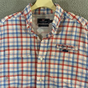 Camisa Vineyard Vines Para Hombres Pequeña Rendimiento Seersucker Harbor Pesca Cuadros - Imagen 1 de 11