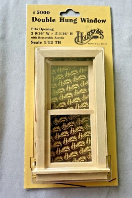 Dollhouse Miniature Window DOUBLE HUNG Wood 1:12 Unfinished Stain Paint - Image 1 of 4