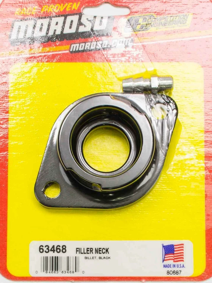 Moroso 63468 Water Neck, Chevy V6, V8, Non-Swivel, Gasket, Black Anodize Aluminu - Изображение 1 из 1