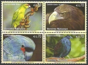 United Nations Geneva 2011 Fauna  Endangered Birds stamps set - Picture 1 of 1
