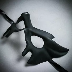 Black Devil Eye Mask For Masquerade Ball Costume Party | Wedding Eye Mask Black - Picture 1 of 7