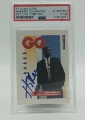 HAKEEM OLAJUWON Signed 1991 SkyBox Card HOF PSA/DNA AUTO - Image 1 of 2