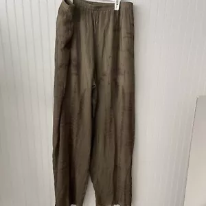 SOFT ENVIRONMENT Seiden-Pull-On-Hose Damen Übergröße Large grün hauchdünn bequem - Bild 1 von 14
