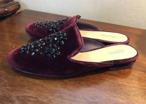 175 $ Größe 8 Michael Kors Edie Damen-Sandalen burgunderrot Samt mit Schmucksteinen besetzt - Bild 1 von 6