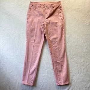 Talbots Jeans Women Sz 8 Long Pink Denim Curvy Ankle Casual Everyday Size 8T - Picture 1 of 10