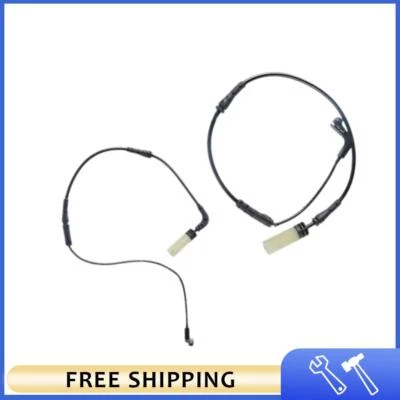 Black 2Pcs Rear + Front Brake Pad Wear Sensor Fits 525i 525xi Easy to install - Image 1 of 4