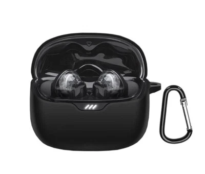 Soft Silicone Case Earphone Pouch Cover With Carabiner for JBL Tune Buds / Beam - Image 1 of 4