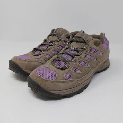Eddie Bauer Womens Trail Shoes Sz 7.5 Taupe Purple Sneakers Midlite 0179-088 - Image 1 of 4
