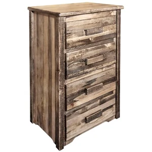 Rustic 4 Drawer Chest of Drawers FARMHOUSE STYLE Amish Made in USA Furniture - Picture 1 of 3