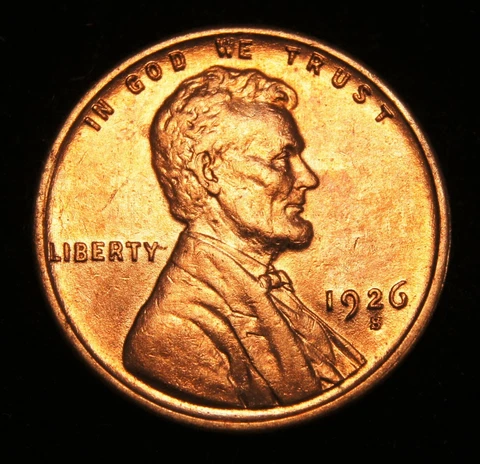 1926-S Lincoln Wheat Cent, Choice BU+++R/B Cover