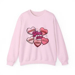 Valentines Hearts Crewneck Sweatshirt, Be You Love Gift, Valentine's Day Jumper, - Picture 1 of 21