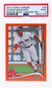 2014 Topps Chrome Xander Bogaerts Orange Refractor #25 PSA 9 - Picture 1 of 2