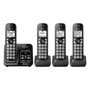 Nowy telefon bezprzewodowy Panasonic KX-TGD664M Metallica czarny 4 słuchawki i 1 podstawa - Zdjęcie 1 z 1
