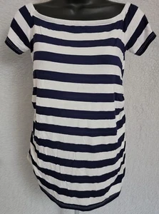 Isabel Maternity Womens Shirt Top Blouse Size S Small Blue White Striped NEW - Picture 1 of 24