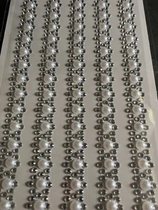 Pegatinas Crafters Square Jewel Border Bling 4’ 2” de perlas blancas como Bling - Imagen 1 de 4