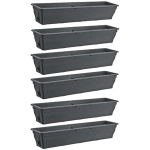 6x Blumenkasten 100cm Balkonkasten Wasserspeicher Pflanzkasten Anthrazit - Bild 1 von 8