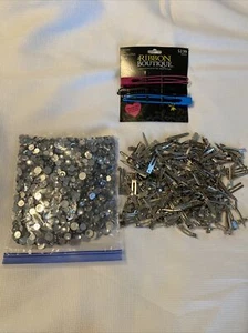 Lot Of Silver Barrette French Plain Clips/Make Hair Bow Supplies - Picture 1 of 11