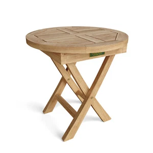 Anderson Teak Bahama 20" Round Folding Table - Picture 1 of 4