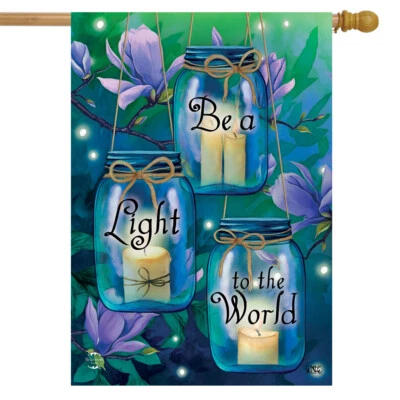 Be A Light To The World Spring House Flag Inspirational 28" x 40" Briarwood Lane Foto 1 de 4