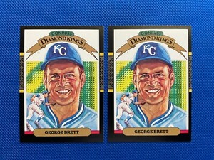 1987 Donruss Diamond Kings George Brett HOF Kansas City Royals #15 (2 Card Set)