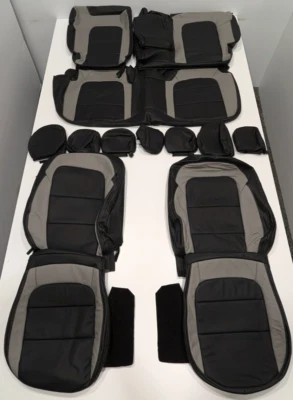 Capas de assento de couro preto cinza KR60 para Ford Bronco Sport Big Bend 2021-2025 - Imagem 1 de 4