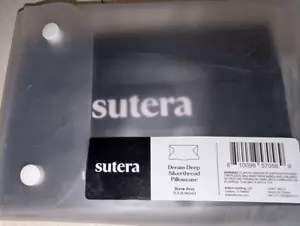 Sutera Dream Deep Silverthread 1-Pillowcase 13" x 25" Stone Gray - Picture 1 of 2