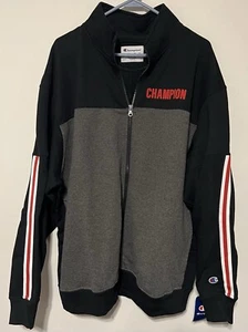 Herren Größe 2X Champion Powerblend Hoodie mit durchgehendem Reißverschluss, schwarz, grau, rot, weiß - Bild 1 von 7