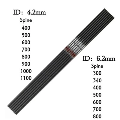 Eixos de flecha de carbono arco e flecha 30/32 polegadas ID4.2/6.2mm espinha 300-1100 caça tiro - Imagem 1 de 4