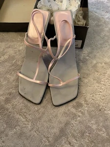 Colin Stuart Pink Strappy Block Heel Shoe Size 11 M Vintage - Picture 1 of 5