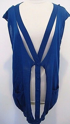 CÁRDIGAN BALENCIAGA PUNTO SIN MANGAS 100% CACHEMIR GASOLINA TALLA 38, ¡NUEVO CON ETIQUETAS 1.245,00!! Foto 1 de 4