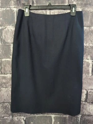 Falda Lápiz Ellen Tracy Linda Allard Talla 10 Azul Marino Forrada Cremallera Trasera y Abertura [QQ32] Foto 1 de 4