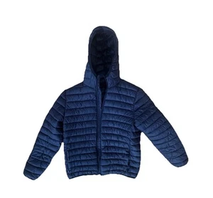H&M Black Puffer Light Weight Full Zip Up Hooded Jacket Men's Size Large Casual - Picture 1 of 24