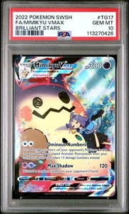 2022 POKEMON SWORD & SHIELD BRILLIANT STARS #TG17 FULL ART/MIMIKYU VMAX PSA 10 - Picture 1 of 2