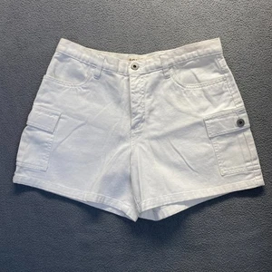 Sonoma Jeans Short Womens Size 8P White Cargo Shorts,Pockets,Zipp,Denim - Picture 1 of 9