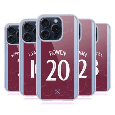 WEST HAM UNITED FC 2023/24 PLAYERS HOME KIT GEL CASE FOR APPLE iPHONE PHONES - Image 1 of 4