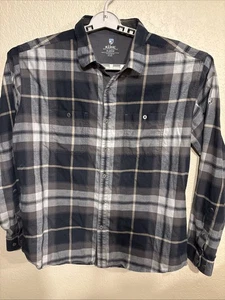 Kuhl Shirt Men Large grey Plaid Fishing Flannel Metal Buttons Outdoor Hiking XL - Picture 1 of 4
