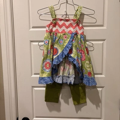 Top túnica multicolor Persnickety / Sweetiebirds niñas 4 e inferior verde, B#36 Foto 1 de 4
