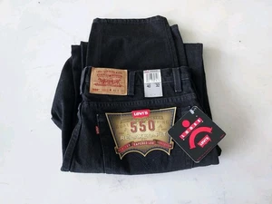 Vintage Levis Jeans Mens 40X32 Black 550  Orange/Red Tab Deadstock 90s 1994 USA - Picture 1 of 7